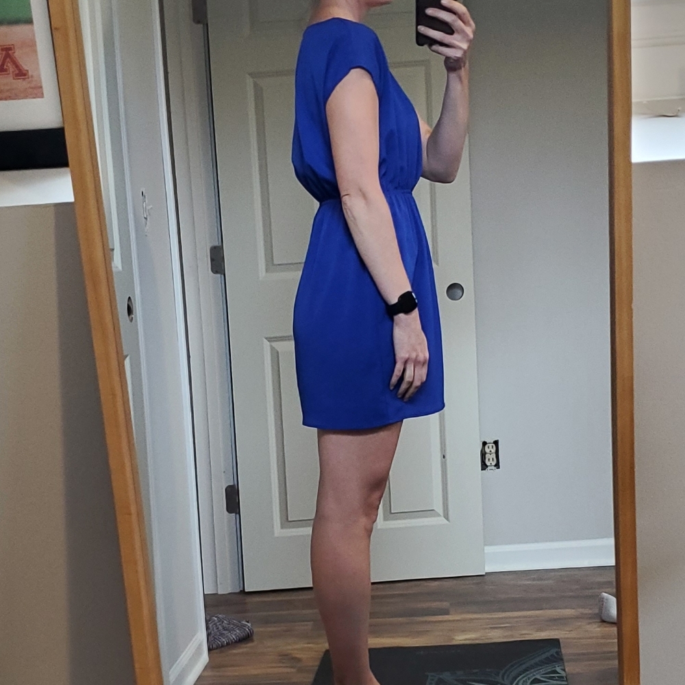 Cobalt Blue Babydoll Mini Dress Swimsuit Cover - Picture 7 of 7